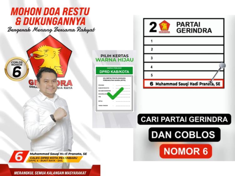 Caleg Partai Gerindra DPRD Pekanbaru Dapil 4 Bukit Raya dan Sail Nomor Urut 6, Ini Profilnya